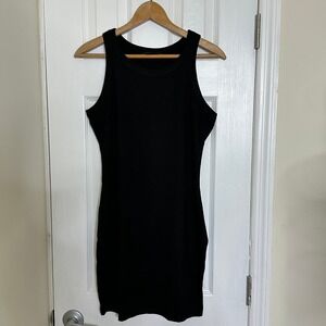 ChicMe Black Ribbed Sleeveless Bodycon Mini Dress Size Large